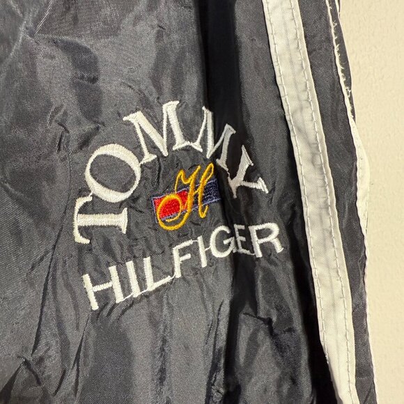 Vintage Tommy Hilfiger 90s Windbreaker Track Pants Men's Large Black Tracksuit - Picture 7 of 12